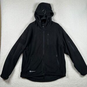 Baerskin Tactical Fleece Hoodie Mens XL Black Full Zip Jacket Multi-Pocket